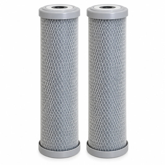Dropfiltershop Carbon Block Water Filter, FlowCarbon 5 Micron, 2-Pack