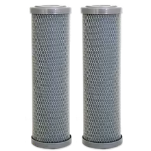 Two Dropfiltershop FlowCarbon carbon water filter cartridges